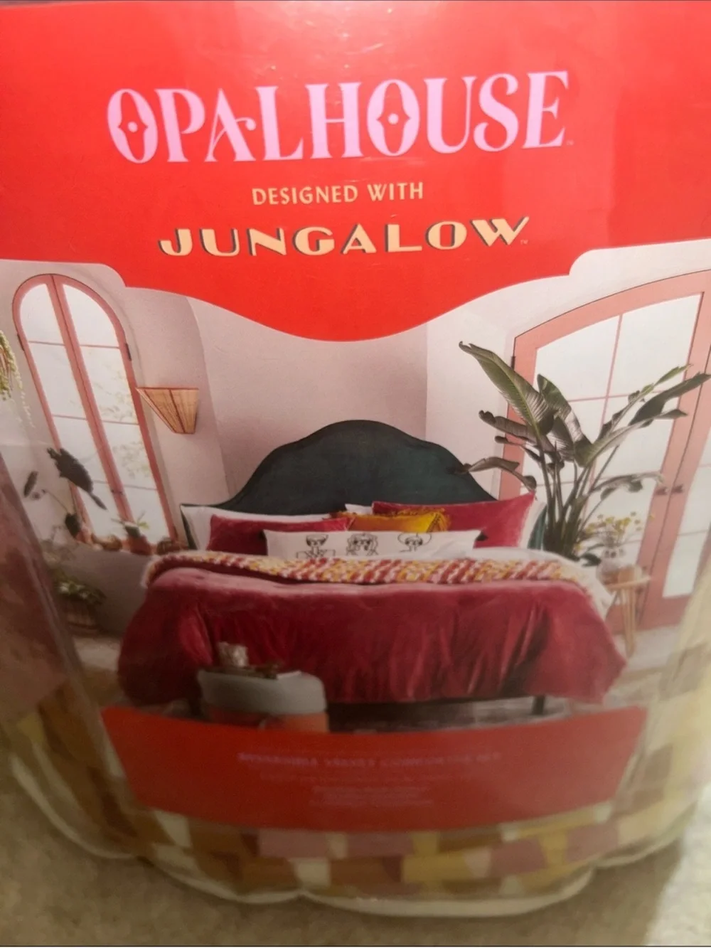 Opalhouse Jungalow King Berry Velvet Plush Comforter with Multicolor Accents